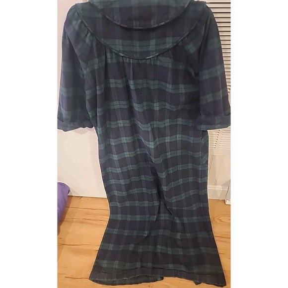 Vermont Country Store Womens Small Portugese Flannel Nightgown Blackwatch Plaid - Picture 3 of 6